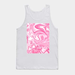 Pastel Pink Swirly Paint Pour Pattern Tank Top